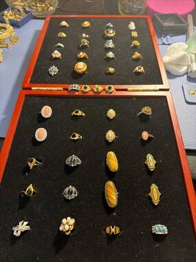 Vintage Avon Gold-Tone Multi-Stone Ring Collection